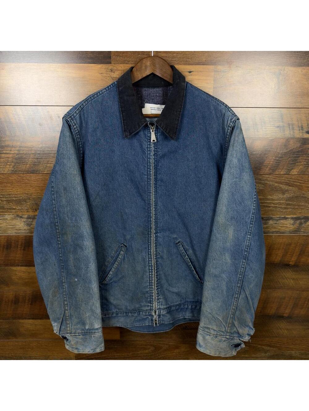 Vintage Sears Work Leisure Denim Work Jacket Blanket Lined 42-44 USA Workwear